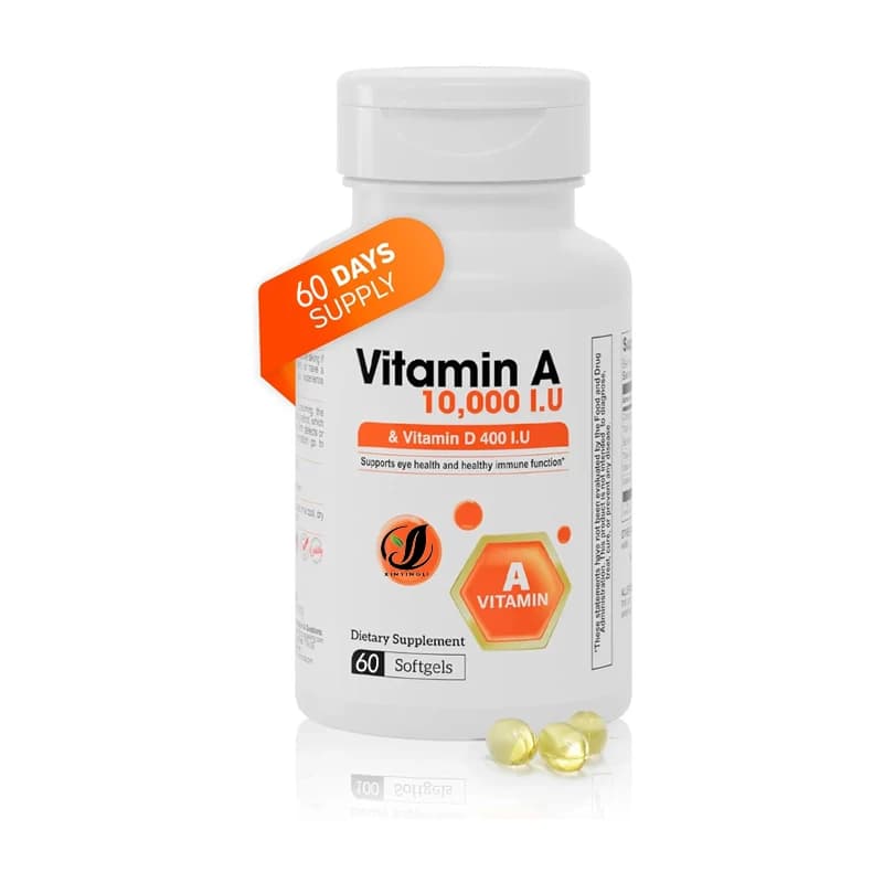 Vitamin A and D supplements to support general health and an important nutritional balance - 60 softgel capsules
