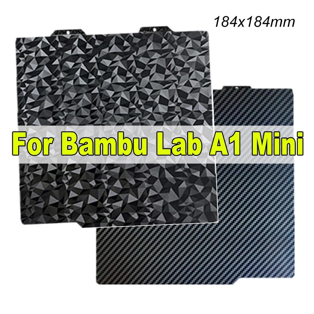 PEO PET Construction Plate for Bambu Lab A1 Mini PEI Plate 184x184mm Bed Heated Double Sided Bambulab A1-Mini Stainless Steel Sheet for Spring