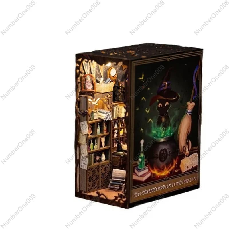 Wooden Bookstore Model DIY, 3D Puzzle Assembly Kit for Adults, Unique Bookshelf Decoration Birthday Gift