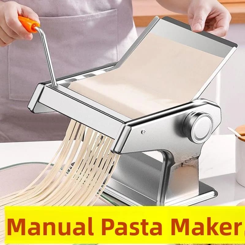 Macchina Manuale per Pasta in Acciaio Inox, Pressa per Sfoglie di Ravioli, Set di Utensili da Cucina per Studenti