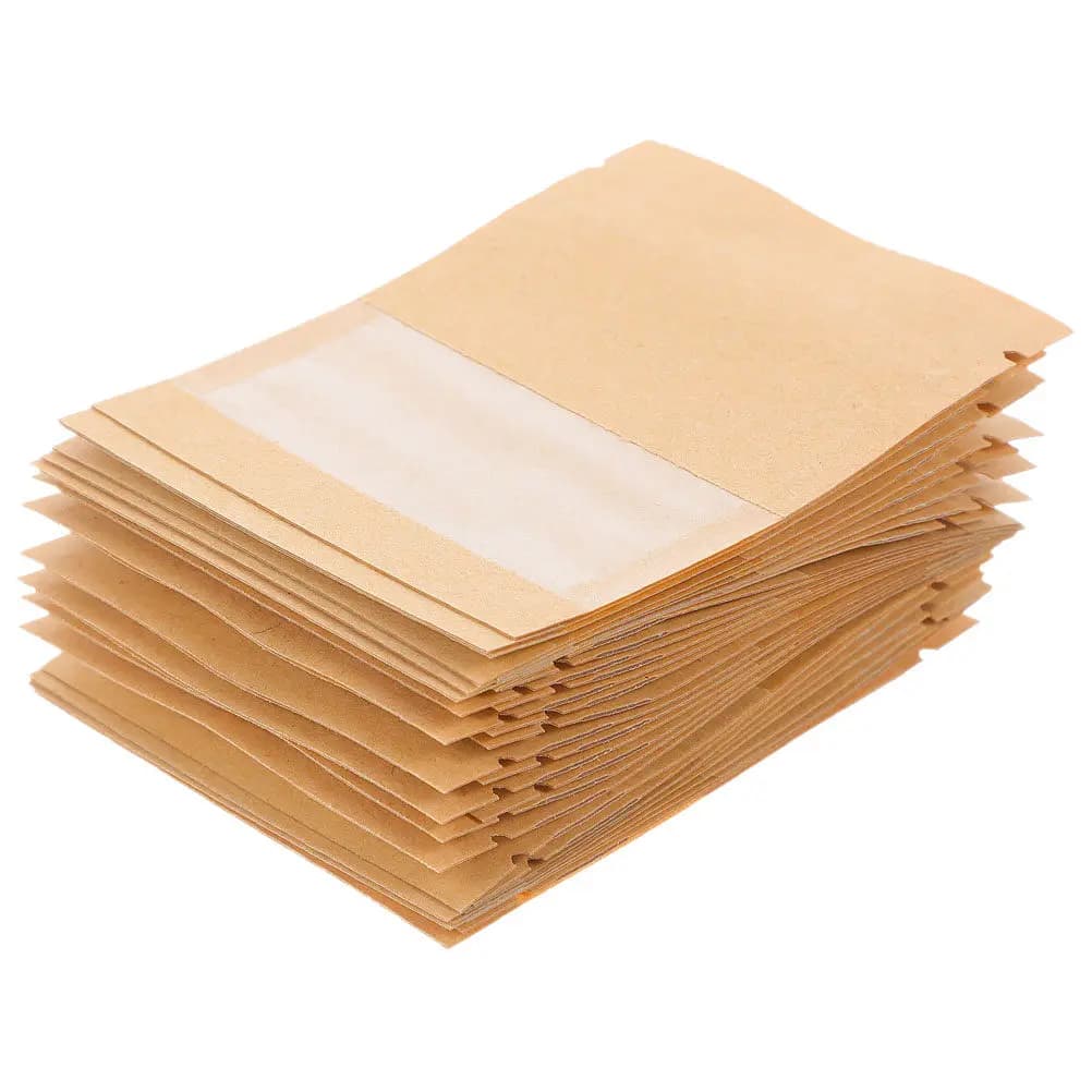 100 Buste per Semi in Carta Kraft con Finestra Trasparente per Facile Identificazione, Sigillabili e Resistenti all'Umidità, per Fiori