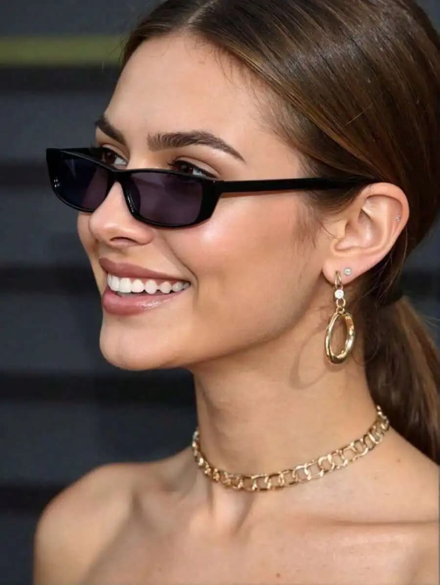 1PC Y2K Small Frame Glasses For Summer Commuting Scenes, Small Face, Suitable For Young Girls, Going Out For Fun, Daily Wear