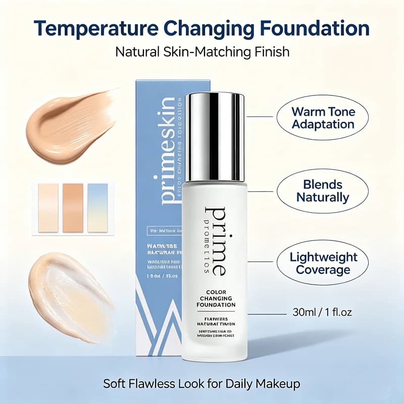 Prime Prometics Color Changing Foundation 30ml Thermo Adapt Hydrating Oil Control Waterproof Long Lasting Face Base Makeup