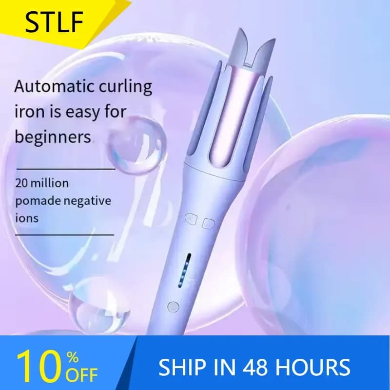 STLF Nuovo Set di arricciature automatiche in ceramica da 32 mm Bigodino per capelli rotante da 10 secondi MCH LED Capelli lunghi Ondeggiamento-Uso domestico Ferro magico