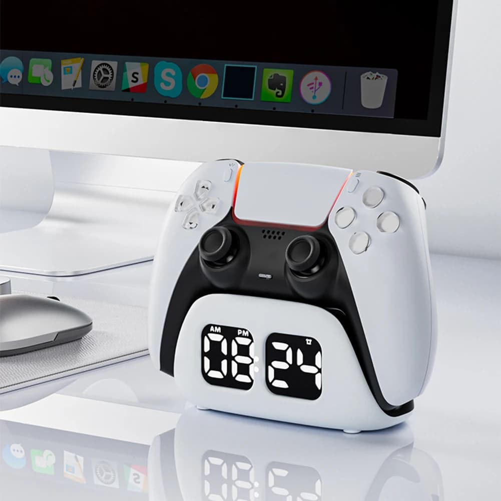 Stazione di Ricarica con Display Orologio e Base di Ricarica per Controller PS5 - Kit Accessori