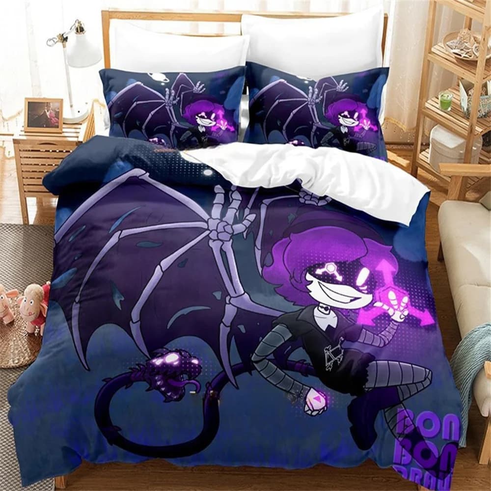 M-Murder Drones Set di biancheria da letto con stampa di cartoni animati Set di forniture per letto squisito Copripiumino Set di trapunta Biancheria da letto Regalo di compleanno di lusso