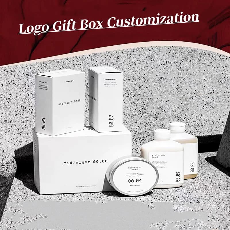 Scatola di carta Kraft bianca stampata personalizzata da 100 pezzi, scatola di imballaggio per bottiglia di olio essenziale di rossetto per regalo, scatola di imballaggio personalizzata