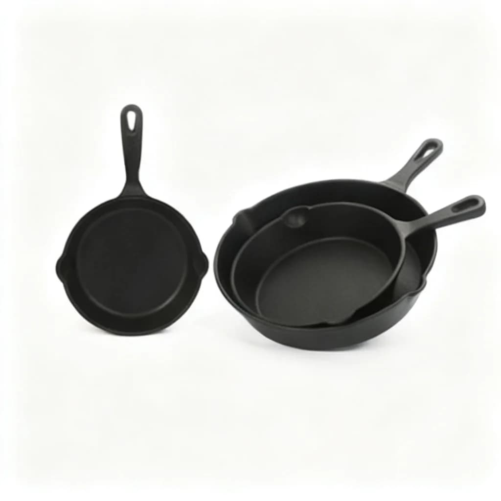 Pre-seasoned Cast Iron Frying Pan Set 3-Piece 16/20/26cm Skillet Set for Home Stove Oven Cooking Grilling Top Quality 2026