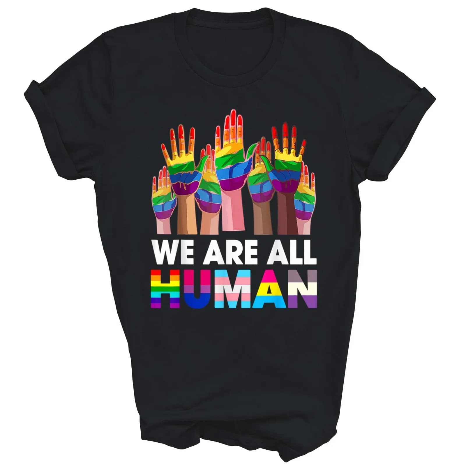 T-shirt unisex LGBT Pride Rainbow per tutti gli umani, idea regalo