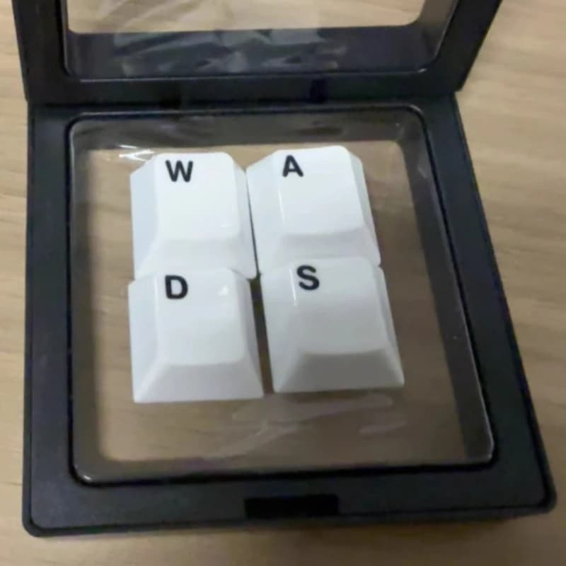 Set di Tasti in Ceramica Bianchi WASD, Tasti Personalizzati per Tastiera Meccanica, Profilo Cherry, Tasti Fai-da-Te, Regalo per Gamer