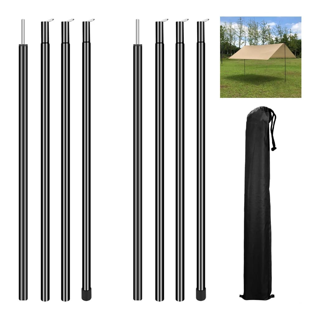Asta telescopica per telo pali per tenda regolabili asta per tenda in lega di alluminio aste leggere Kit di accessori per tettuccio per tendalino da campeggio