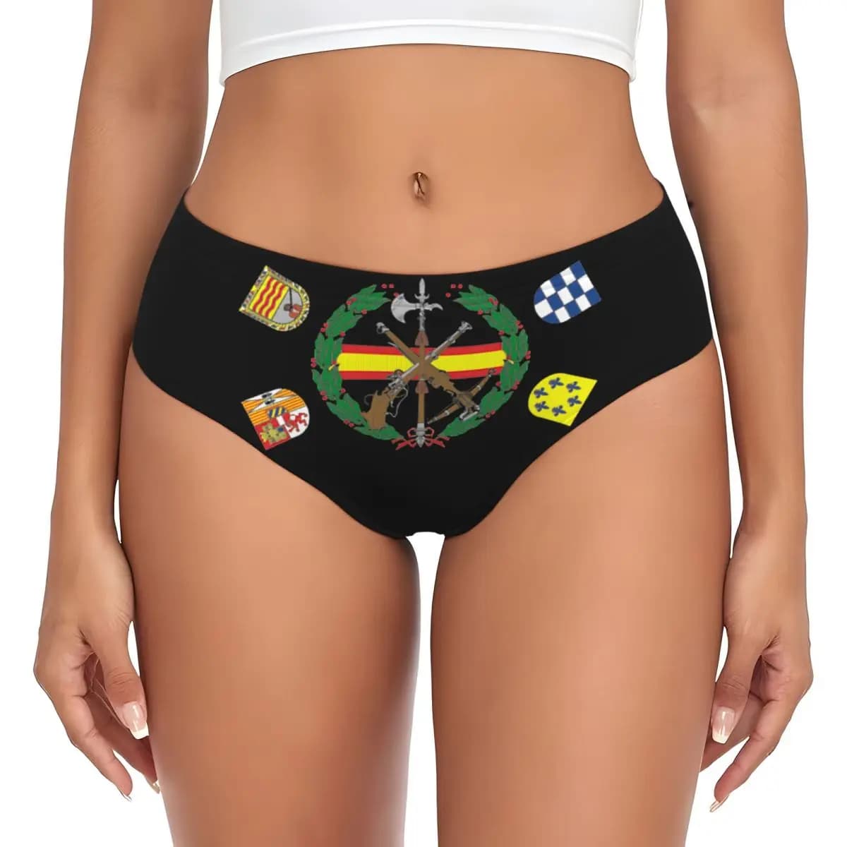 Custom Women's Slips of the Spanish Legion, breathable and elasticized, with coat of arms of Spain