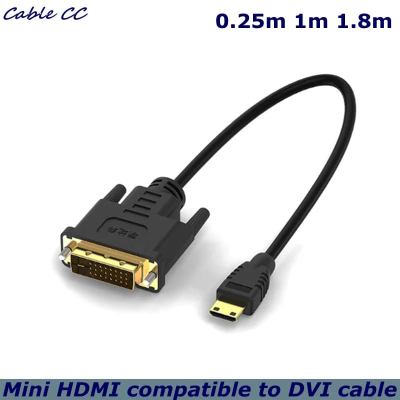 Mini HDMI compatible with DVI 24+1 public connection Mini HDMI compatible with high definition DVI cable 0.3 m-1.8 m