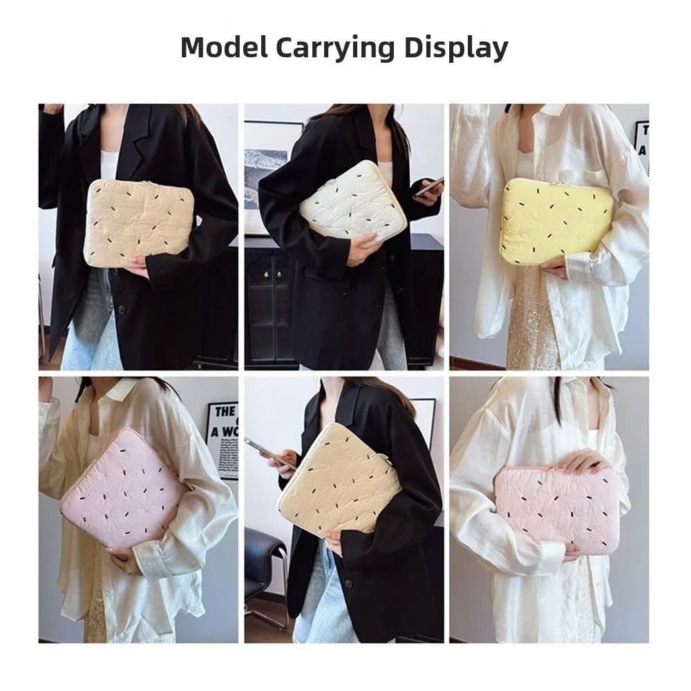 Borsa per laptop in stile coreano, carina, antiurto, leggera, custodia per tablet, custodia protettiva morbida e graziosa per laptop