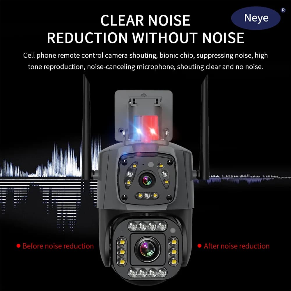 8MP 4K WiFi PTZ Smart Home Camera Outdoor 1080P Dual Lens Telecamera IP binoculare Interfono audio bidirezionale Telecamera a colori