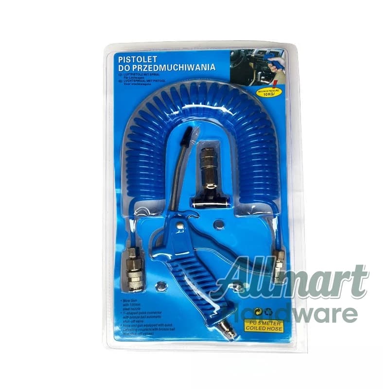 Soffiatore Pneumatico Combinato 5M 4*6 Stile Europeo, Set Pistola ad Aria Compressa con Tubo Flessibile a Spirale, Strumento di Soffiaggio
