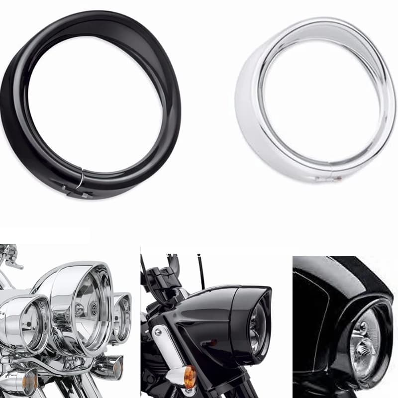 5.75 Inch Visiera Light Covering Ring 5 3/4" Front Lamp Decorative Ring for Harley Sportster XL 883 1200 Forty Eight Dyna Softail