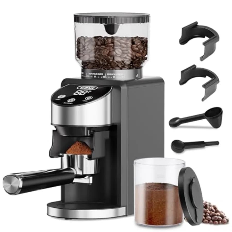 Macinacaffè Elettrico con 35 Impostazioni di Macinatura per Espresso, Drip, French Press, Macinacaffè a Macine per Uso Domestico