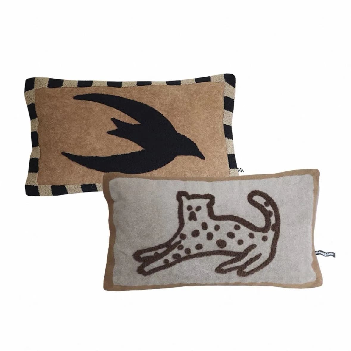 Fodera per cuscino in stile Mid-Century 50x30cm, motivo leopardo a rondine, ricamata, per divano, federa rettangolare per cuscino lombare