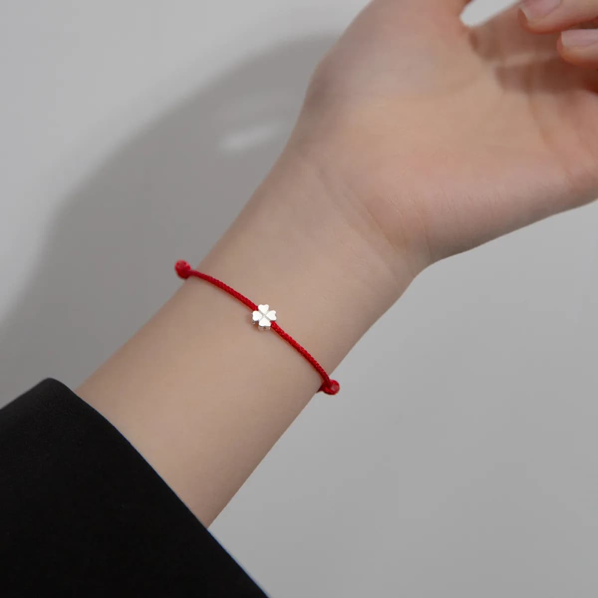 925 Sterling Silver Love Heart Red String Bracelet For Women's Girl Adjustable Jewelry Birthday Gift