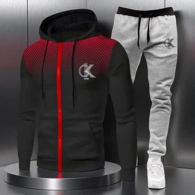 Men's Set Hoodies and Sweatpants Outdoor Casual Wear Fleece Sports Jogging Pullover Suit Male Gym Designer Clothes Men Tracksuit