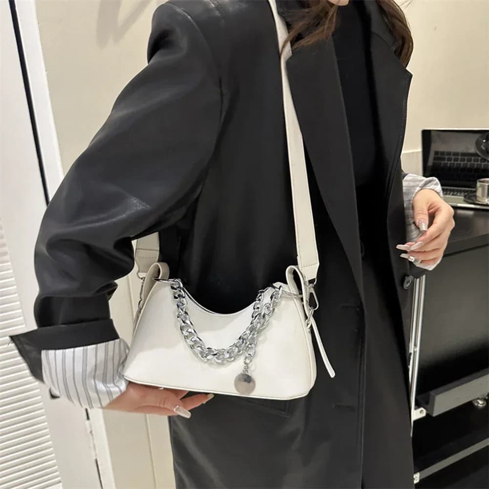 New Fashionable Popular Denim Personalized Design Exquisite Texture Shoulder Bag Y2k Underarm Small Chain Crossbody Bag Purses