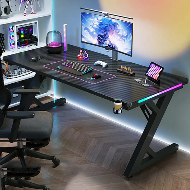 Scrivania da Ufficio Estetica e Artigianale, Grande Design Moderno Bianco, Scrivania da Gaming per Camera da Letto, Scrivania da Ufficio Regolabile in Altezza, Minimalista, Biurko, Arredamento di Tendenza