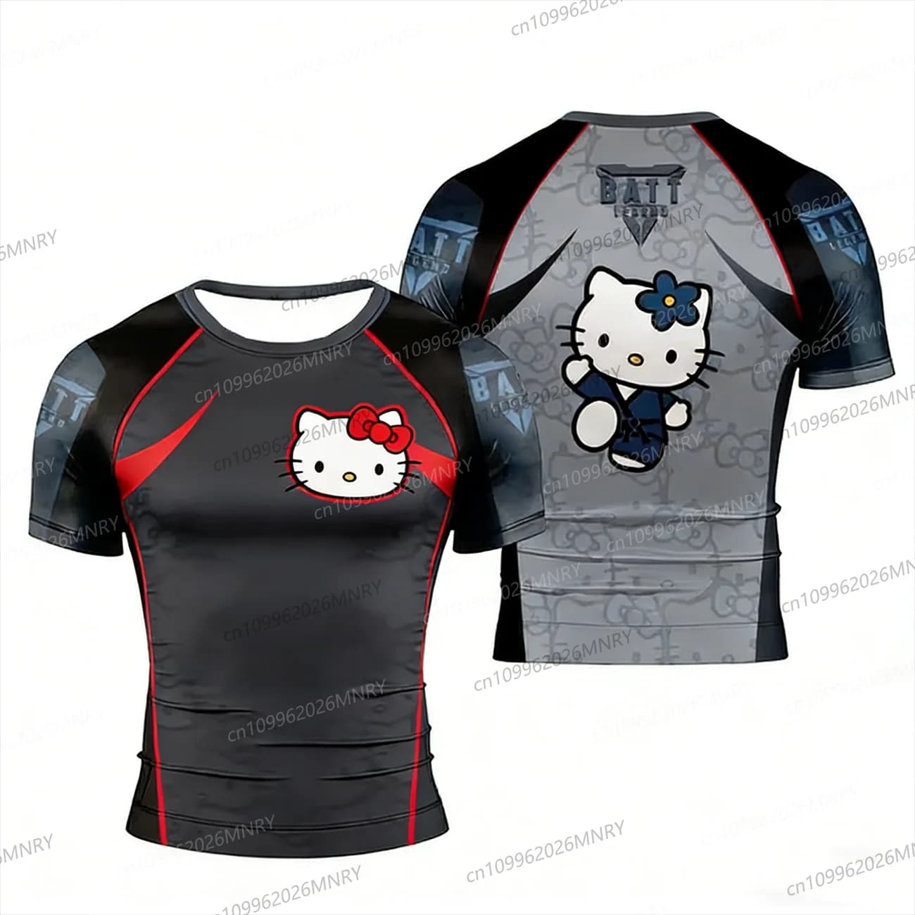 Hello Kitty T-Shirt for Men and Women, Men's T-Shirt, Soccer Jersey, Fashionable Sports Clothing, Oversize, For Training, Fast Drying, Cosplay