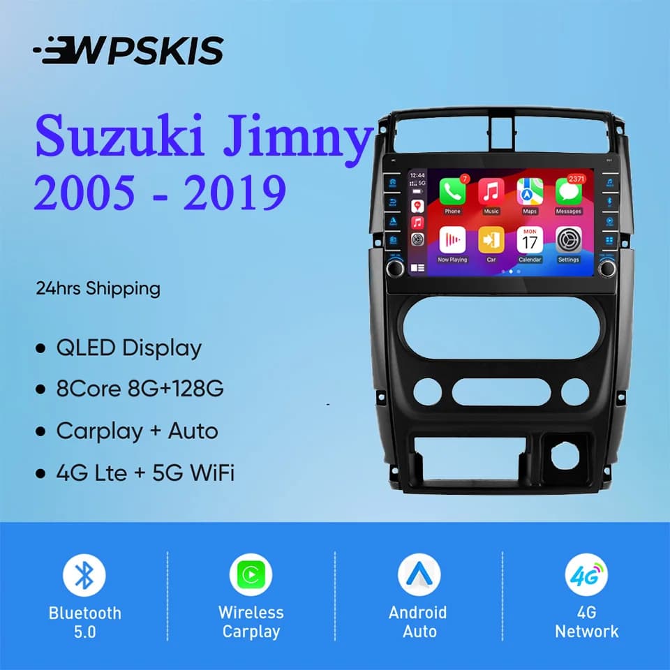 8G + 128G Android 14 Autoradio Audio Stereo Lettore DVD Multimediale Per Suzuki Jimny 2005 - 2019 Carplay Auto sistema intelligente per auto