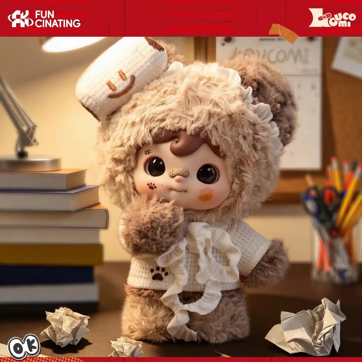 Funcinating Koucomi Blind Box Plush Pendant I Am King Series Fluffy Trendy Toy Peripheral Bag Charm Desk Decor For Collectors