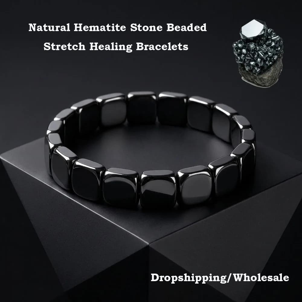 Hematite Bracelet Men Reclaim Your Edge Confidence Natural Hematite Stone Beaded Stretch Healing Bracelets Inspirational Gift