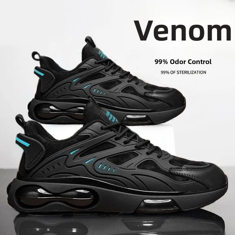 Black Air-Cushioned Running Shoes for Men Summer 2026 Anti-Slip Breathable Dad Casual Shoes Anti-Odor Comfortable Outdoor Foo...