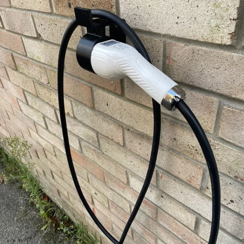 Type 2 EV Charger Wall Mount Bracket 90 Degree Low Profile RH Right Side Electric Vehicle Charging Holder Automobile Accessories
