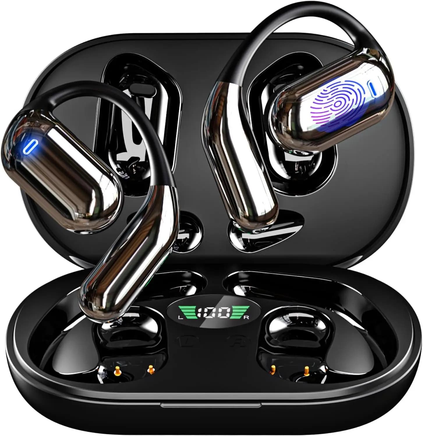 Auricolari Bluetooth wireless Q16, design con gancio per l'orecchio, traduzione AI, cancellazione del rumore, batteria a lunga durata, un must per i viaggi.