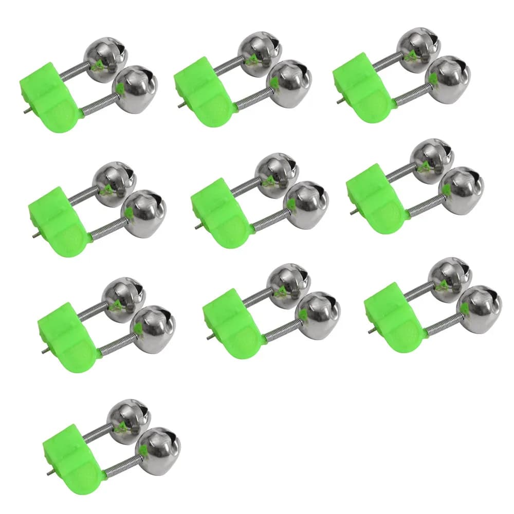 10Pcs Winter Ice Fishing Bell Bite Alarm Rod Tip Clamp Clip Bell Ring accessori per la pesca notturna affrontare allarmi per pesci Alert Gifts