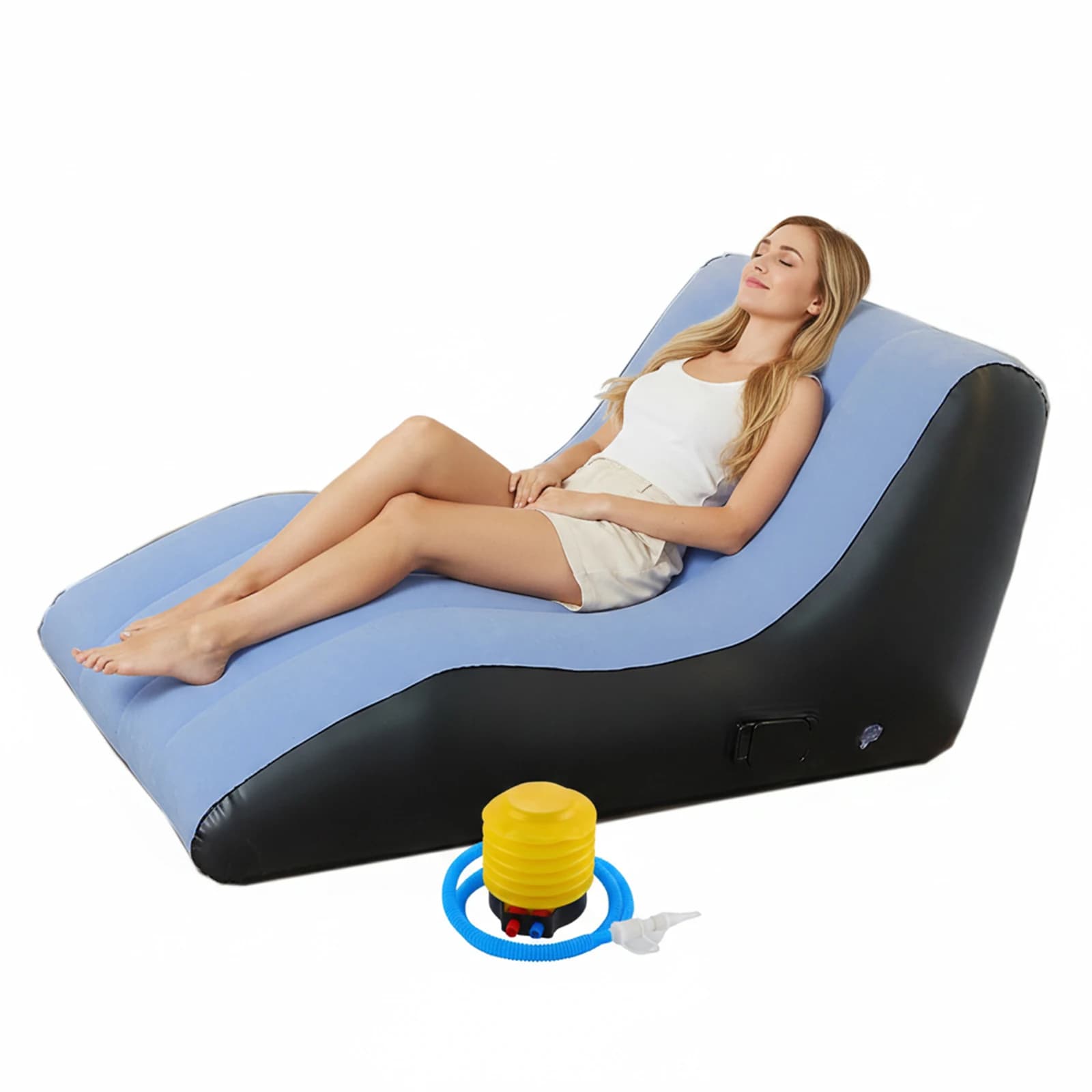Inflatable Deck Chair Inflatable Lounger Beach Air Sofa Chair Lazy Lounge Sofa Gaming Lounger Air Bench Lounge Chair for Outdoor