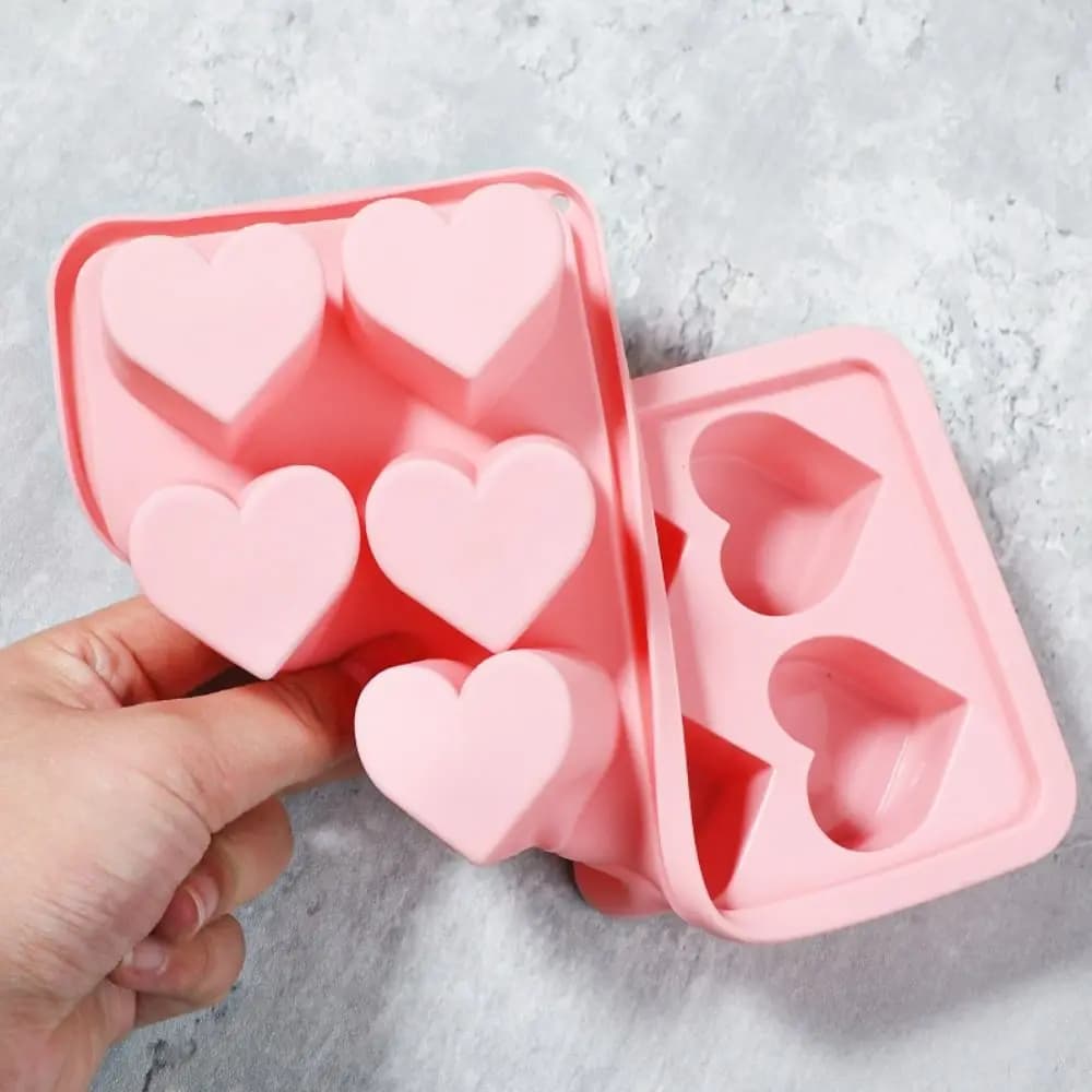 Stampo per ghiaccio a forma di cuore per alimenti, riutilizzabile, in silicone morbido, per cubetti di ghiaccio fai da te, per l'estate