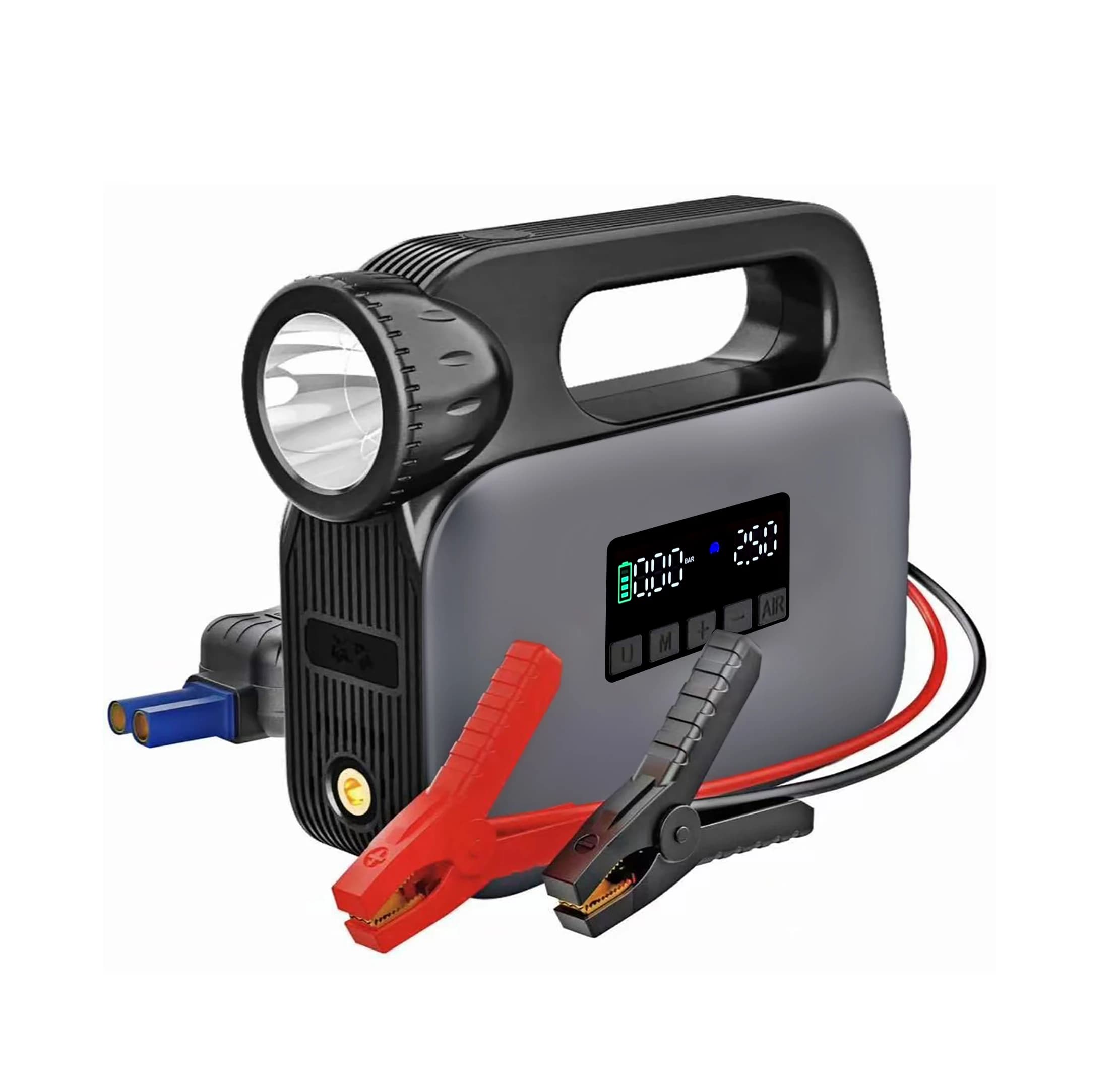 Avviatore di Emergenza Portatile 12V 26800mAh per Auto, Power Bank Multifunzione con Batteria di Avviamento, Luce LED e Pompa d'Aria per Moto