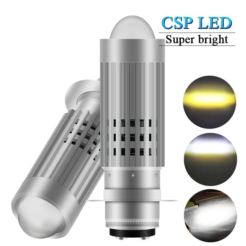 1 pz P15D LED lampadine per fari moto chip CSP Super Bright White p15d led 6v-12v LED lampadine per faretti per fari Play and Plug