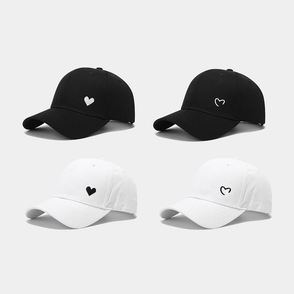Berretto a becco d'anatra ricamato Love Berretto da baseball casual unisex Cappello per protezione solare da esterno primavera estate per uomo e donna