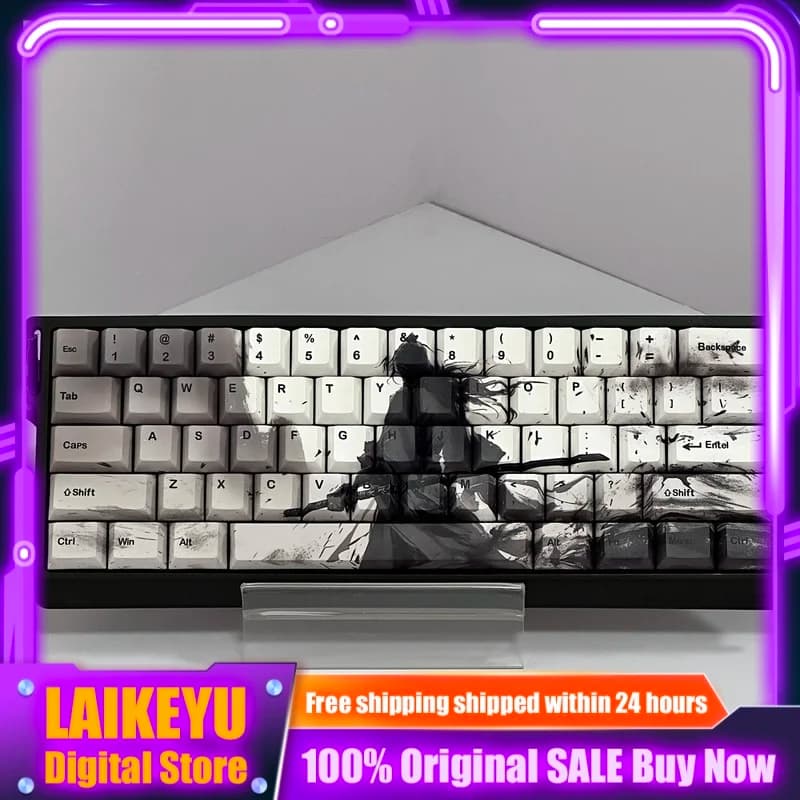 Warrior Theme Keycap Tastiera meccanica Cherry PBT Copritasti personalizzati Adatto serie 60-68 Tastiera da gioco ad asse trasversale Regali anime