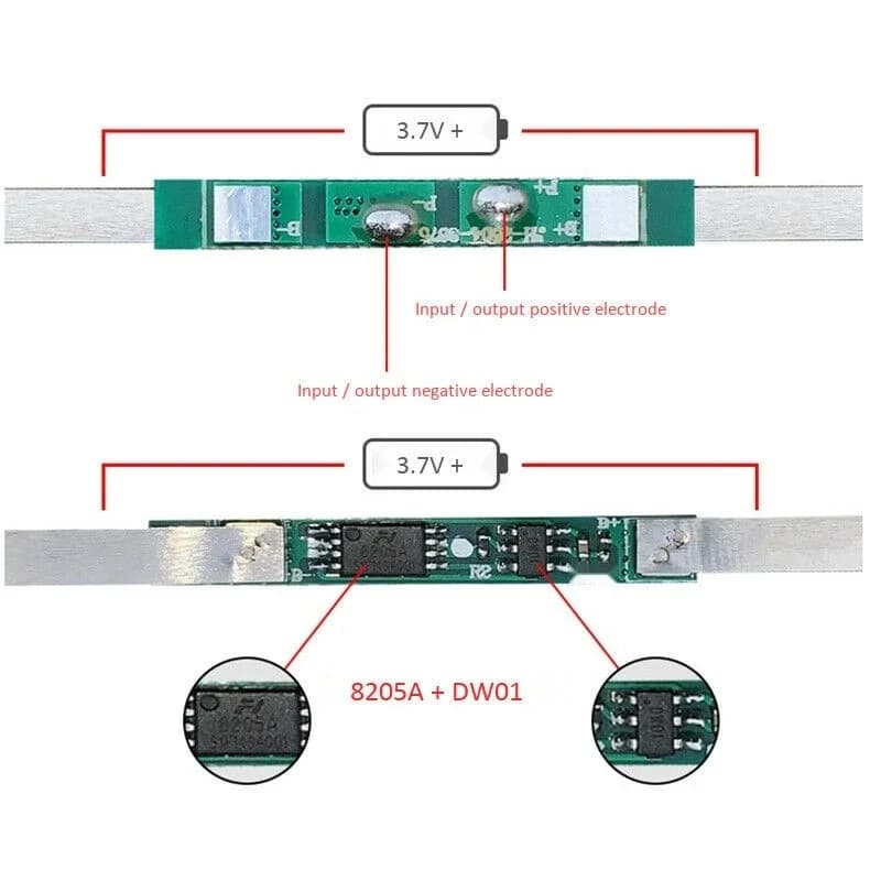 Scheda di protezione batterie agli ioni di litio da 10 pezzi 1S 3A BMS Scheda di protezione PCB adatta per batteria al litio 3.7V 18650