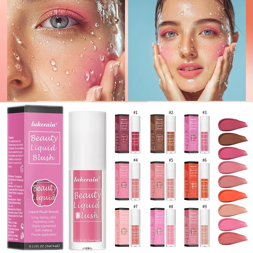 Bellezza Fard liquido Velluto Fard opaco Pigmento viso Crema naturale impermeabile a lunga durata Tinta guancia Arancione Pesca Maquiagem 4ml
