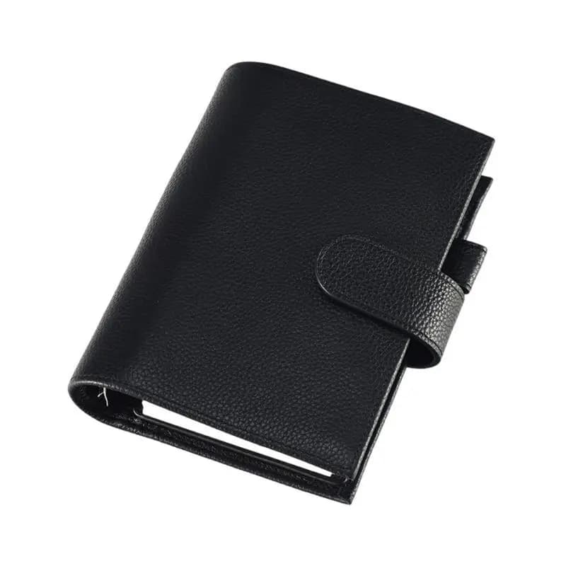 R53C Leather Binder Journal Refillable Notebook with Zippered Cash Bag Card Holder