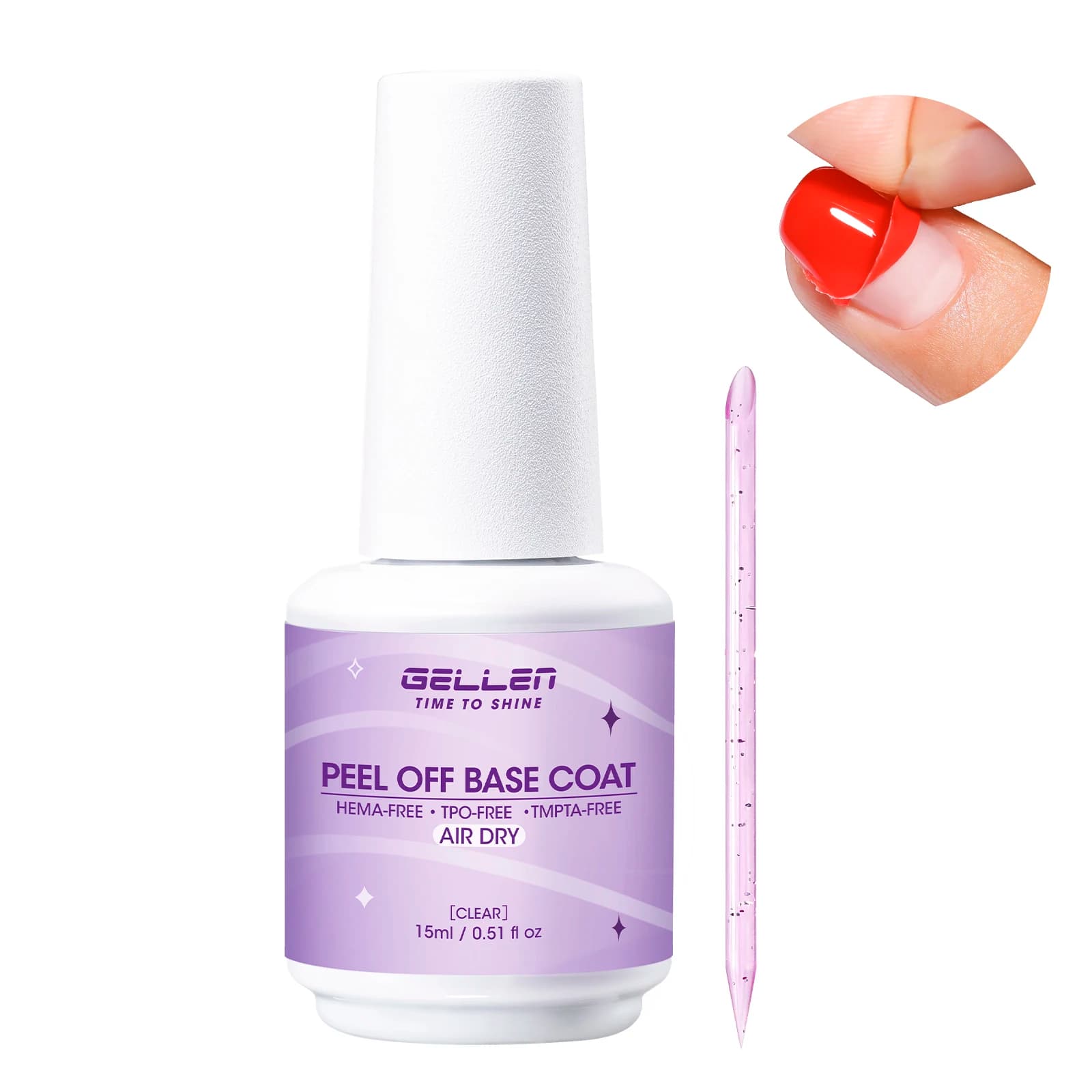 GELLEN Base Coat Rimovibile ad Asciugatura Rapida Senza Lampada, Smalto Gel per Unghie Deboli, Facile Rimozione Senza Danni, Pratica per Nail Art Fai-da-Te
