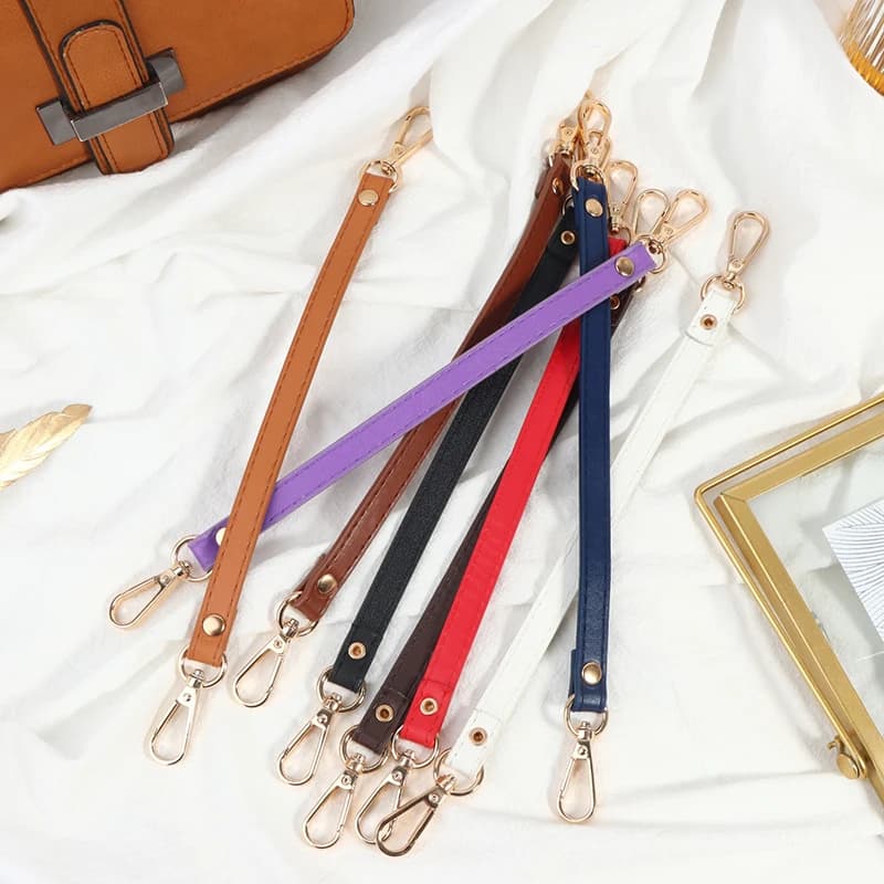 Maniglia per borsa in pelle PU da 28 cm per donna Tracolla corta Tracolla sostituibile Maniglia per cintura Accessori per borse alla moda