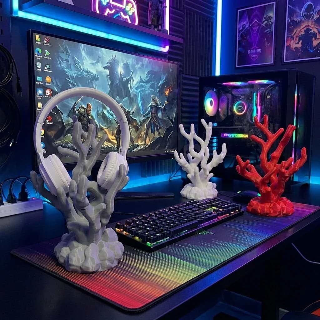 Supporto per Cuffie Anime Carino, Porta Cuffie da Gioco a Cartone Animato, Espositore da Scrivania per Gamer, Decorazione per Casa e Ufficio, Regalo