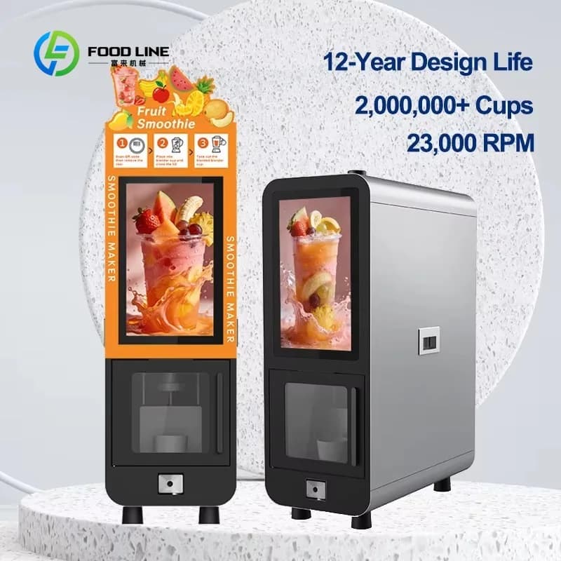 Distributore Automatico di Smoothie Personalizzato, Frullatore Monodose, Macchina per Milkshake Completamente Automatica, Frullatore Commerciale Intelligente per Frutta con Pagamento con Carta di Credito