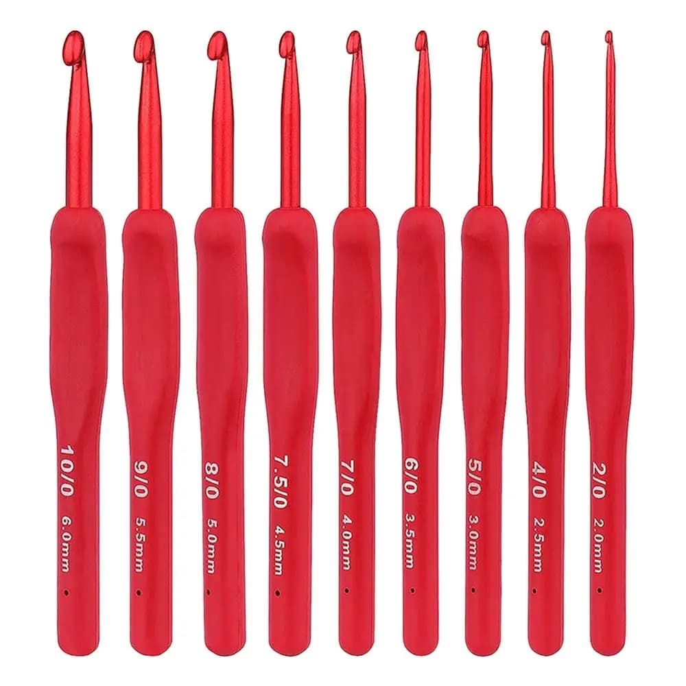 Handicraft Red Crochet Hooks Aluminum Soft Crochet Needles Knitting Needles Hand Weave Tool