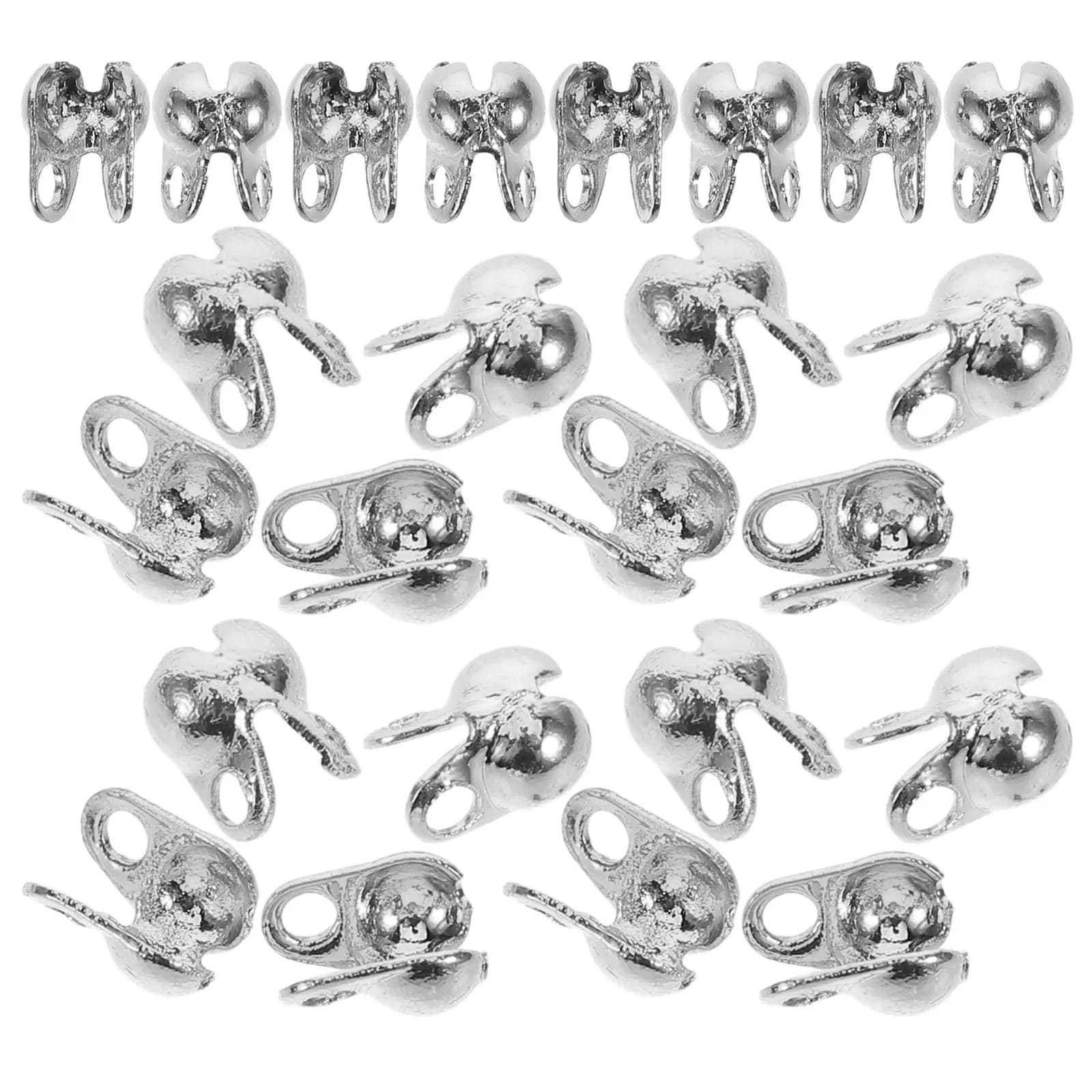 150Pcs Copper Jewelry End Buckles Fold Over Bead Covers for Necklace Bracelet DIY Craft Supplies End Buckle for DIY Necklace